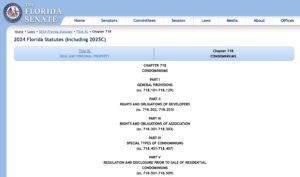 Florida Statute – Chapter 718 – Condominiums