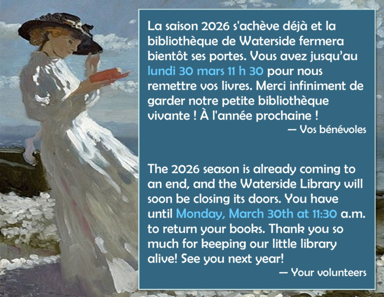 Library Closing for the Season — March 30th