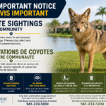 Coyote Sightings on the Property — Please Stay Alert and Keep Pets Safe