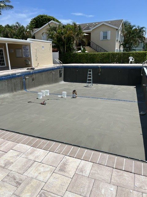 Wide view of the newly surfaced West Pool